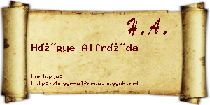 Hőgye Alfréda névjegykártya